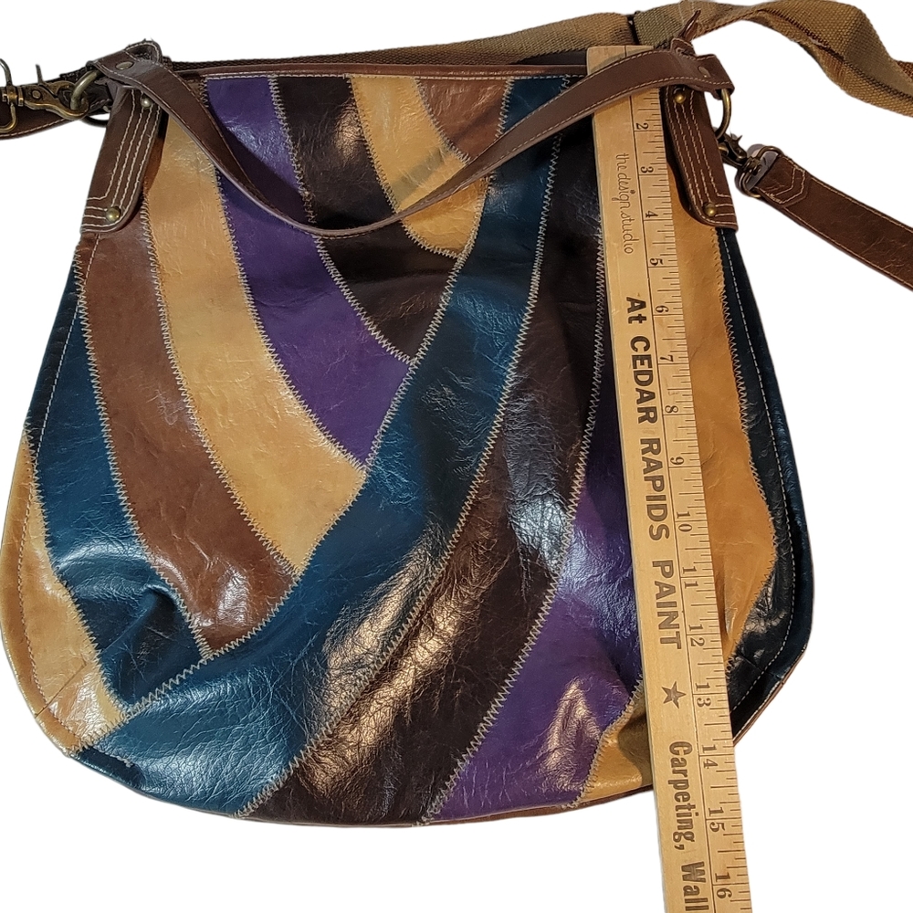 DECREE Patchwork Colorblock Vintage Style Boho Crossbody Shoulder Bag Purse - Picture 16 of 16